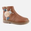 Girls Pom d'Api | Pom D'Api - Retro Lady Bug Dark Camel Ankle Boots On Labotte