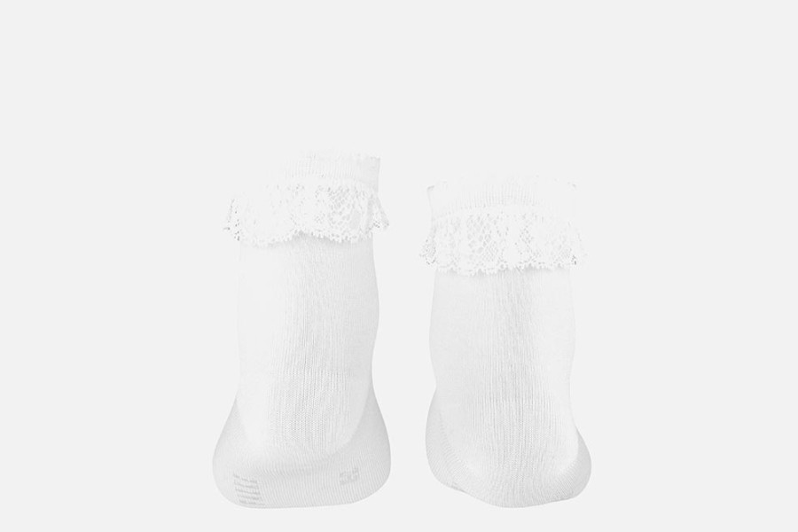 Girls Falke | Falke - Romantic Lace White Ankle High On Labotte