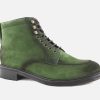 Men Botti | Botti - Corrado Green Vintage Lace-Up Boots On Labotte