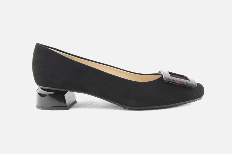 Women Brunate | Brunate - Baccarat Daim Noir Pumps On Labotte
