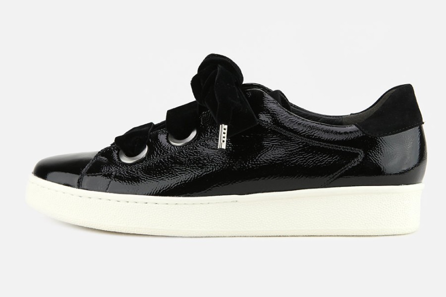 Women Paul Green | Paul Green - Philo Lack Noir Sneakers On Labotte