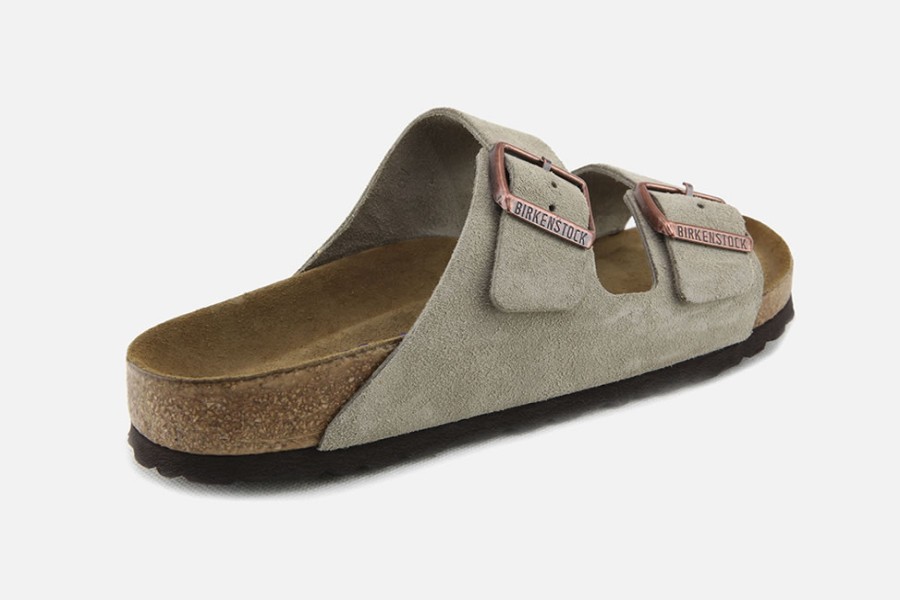Women Birkenstock | Birkenstock - Arizona Daim Taupe Sandals On Labotte