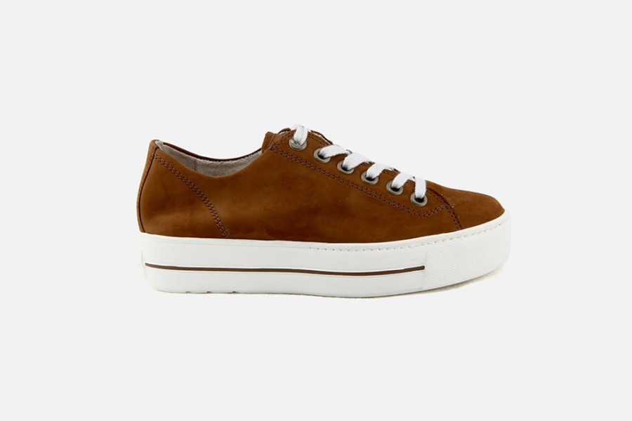 Women Paul Green | Paul Green - Pick Up Cognac Sneakers On Labotte