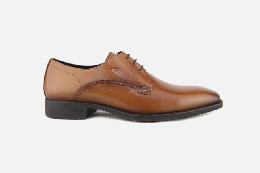 Men Fluchos | Fluchos - Accord Tabacco Vintage Derbies On Labotte