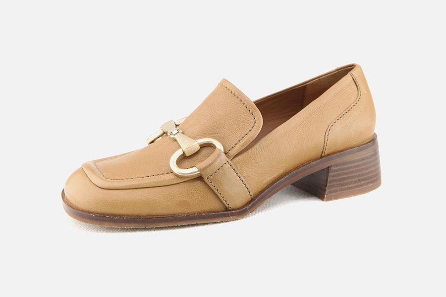 Women Elvio Zanon | Elvio Zanon - Whisky Camel Loafers On Labotte
