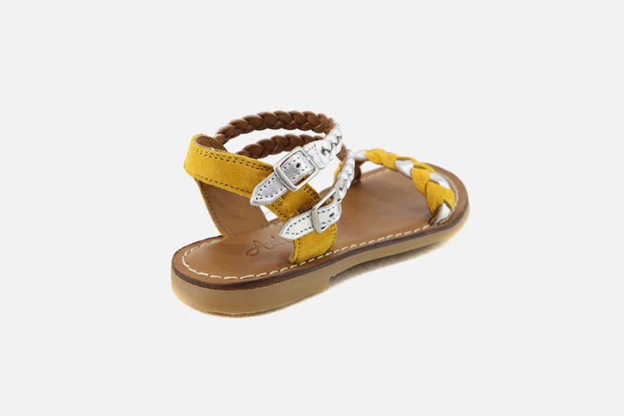 Girls Adolie | Adolie - Lazar Wowo Ocre Silver Sandals On Labotte