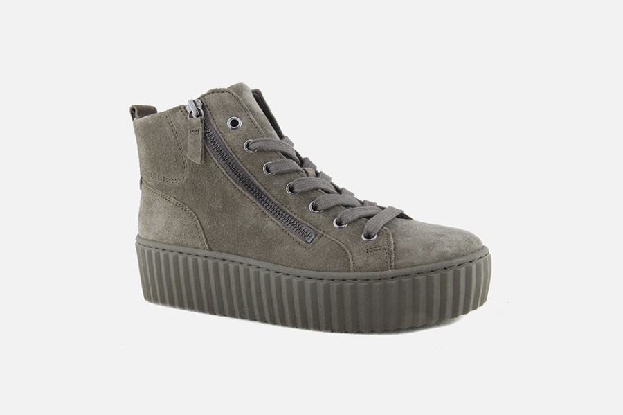 Women Gabor | Gabor - Jasper Mud Lace-Up Boots On Labotte