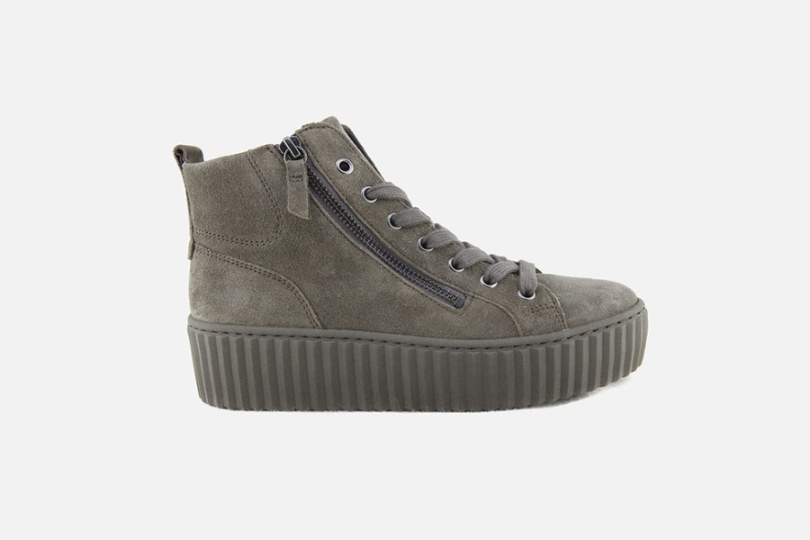 Women Gabor | Gabor - Jasper Mud Lace-Up Boots On Labotte