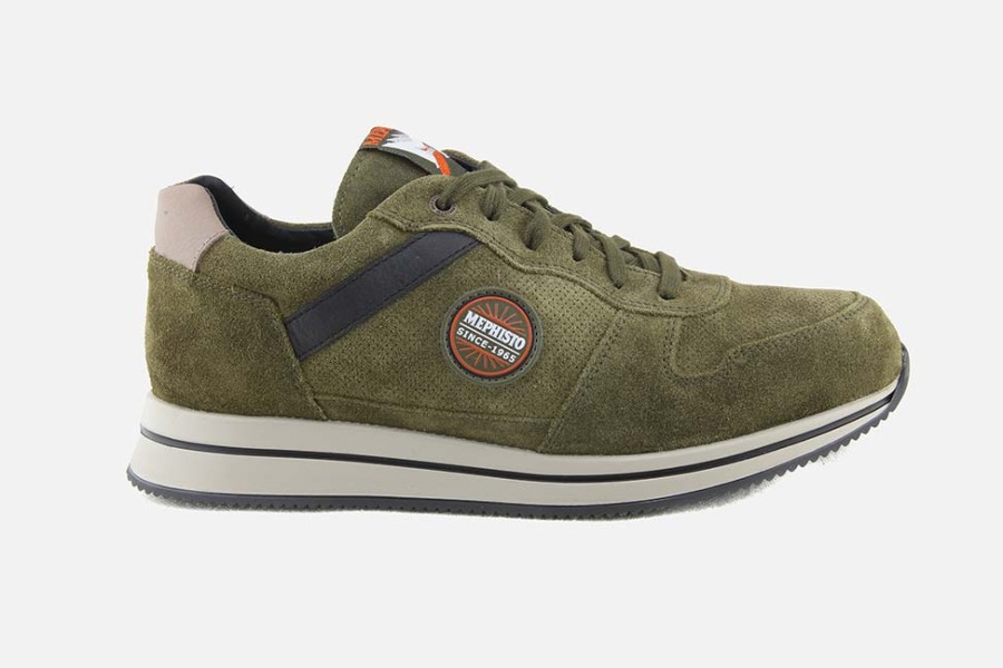 Men Mephisto | Mephisto - Garry Kaki Sneakers On Labotte