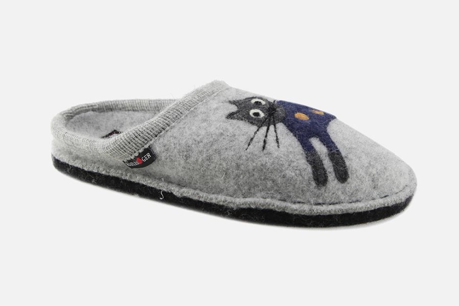 Women Haflinger | Haflinger - Chabada Grey Low Slippers On Labotte