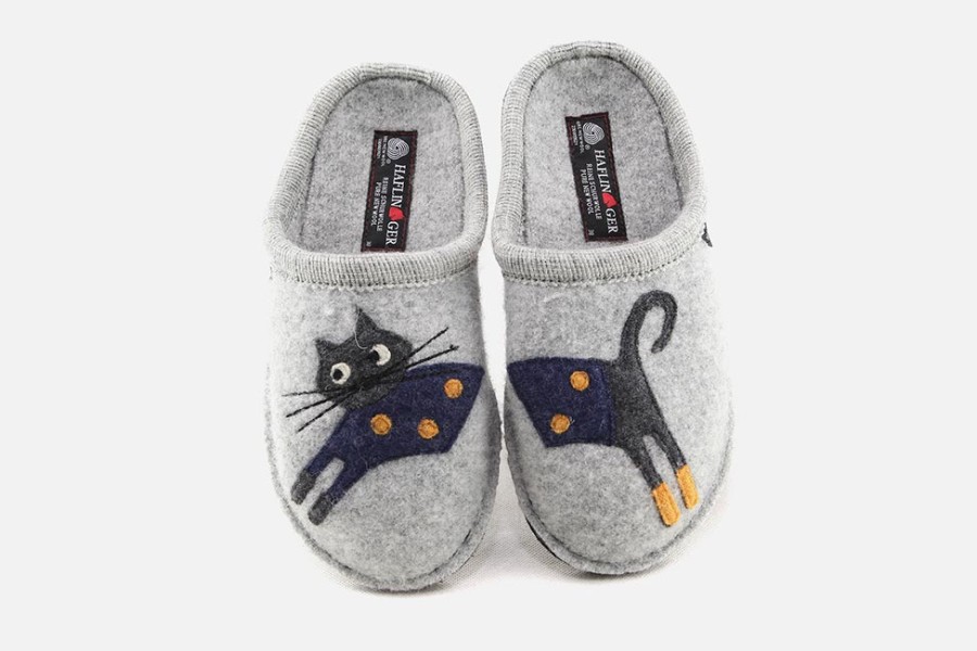 Women Haflinger | Haflinger - Chabada Grey Low Slippers On Labotte