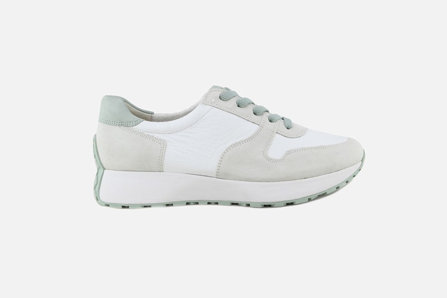 Women Paul Green | Paul Green - Passiflore Blanc Sneakers On Labotte