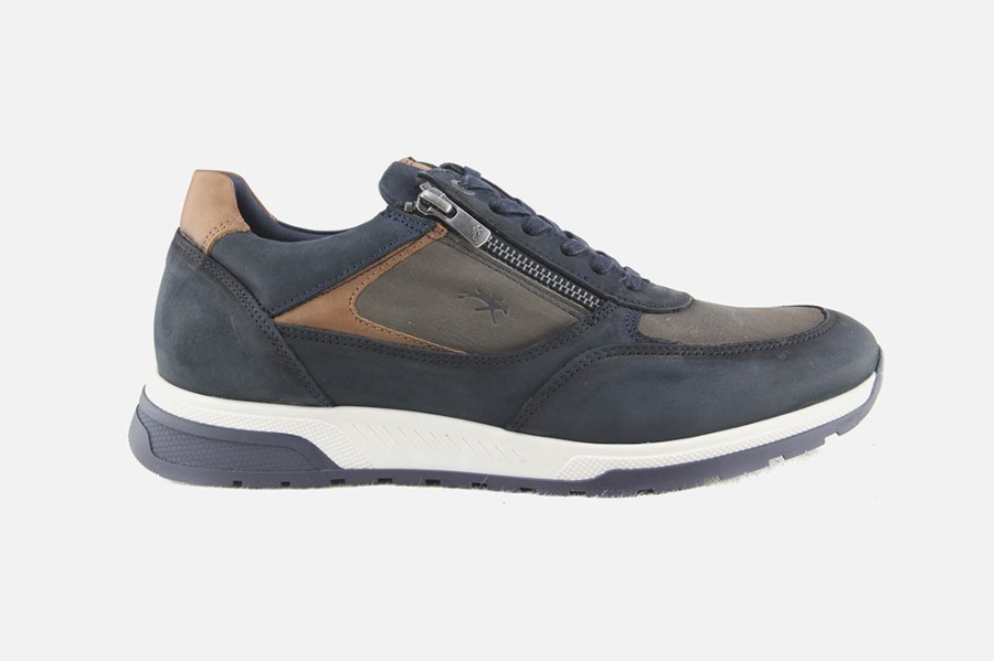 Men Fluchos | Fluchos - Andernos Navy Kaki Sneakers On Labotte