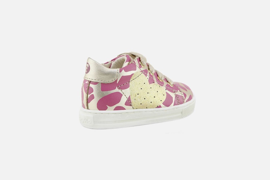 Girls Naturino | Naturino - Coraline Pink Platine Lace-Up Boots On Labotte