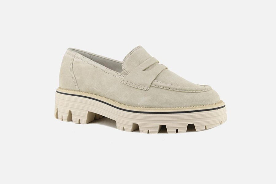 Women Paul Green | Paul Green - People Moc Sand Loafers On Labotte