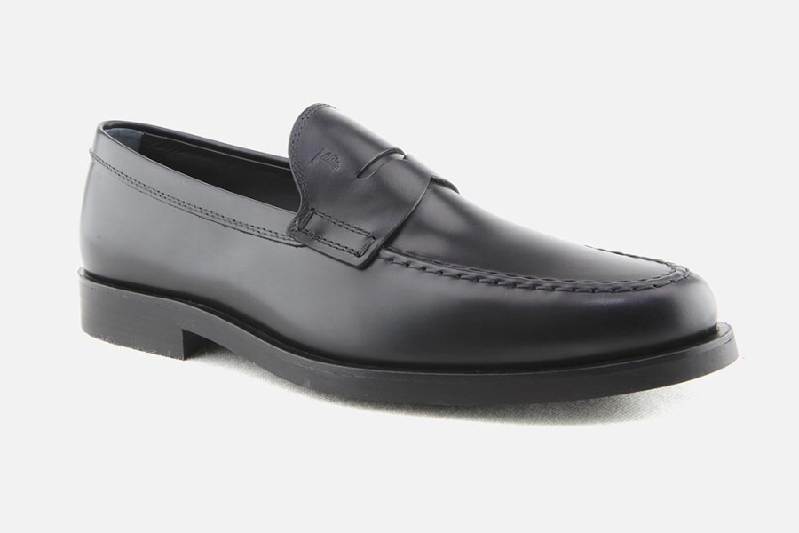 Men Tod's | Tod'S - Maggiore Lisse Noir Loafers On Labotte