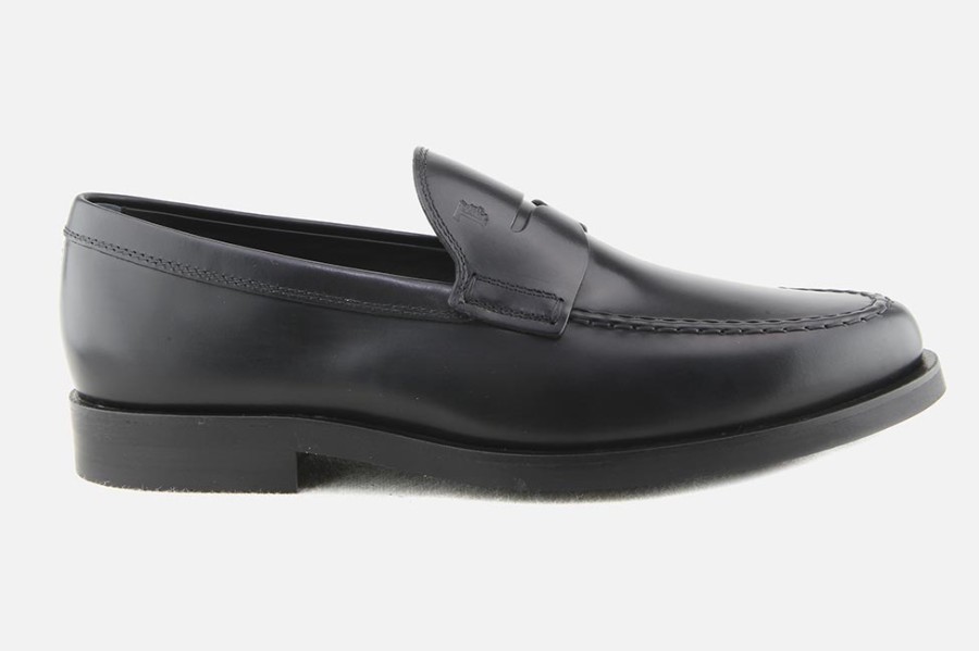 Men Tod's | Tod'S - Maggiore Lisse Noir Loafers On Labotte
