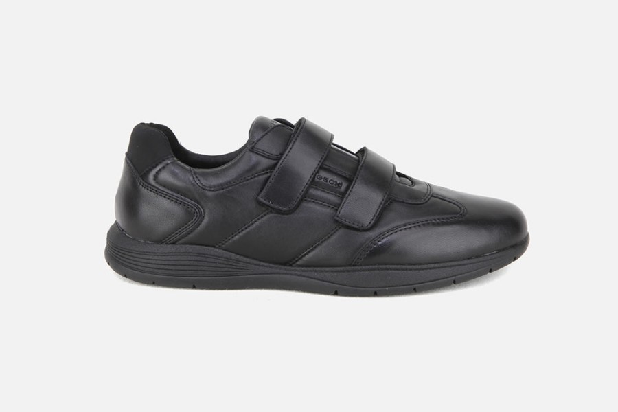 Men Geox | Geox - Spherica Ec2 Scratch Black Sneakers On Labotte