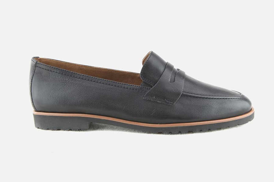Women Paul Green | Paul Green - Pavie Noir Loafers On Labotte