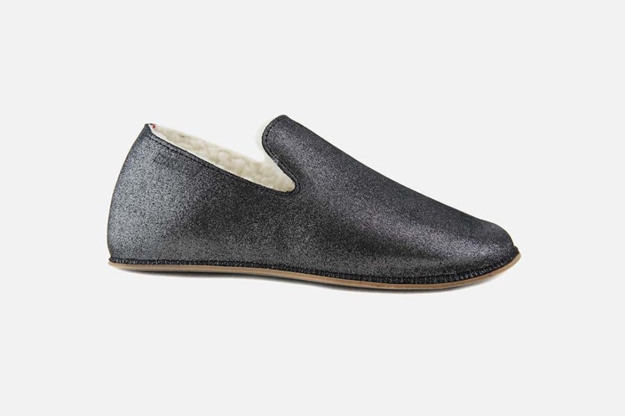 Women Bosabo | Bosabo - Bosabo Slipper Noir Glitter Low Slippers On Labotte