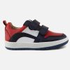 Boys Acebos | Acebos - Aventure Scratch Tomato Blue Velcro Shoes On Labotte