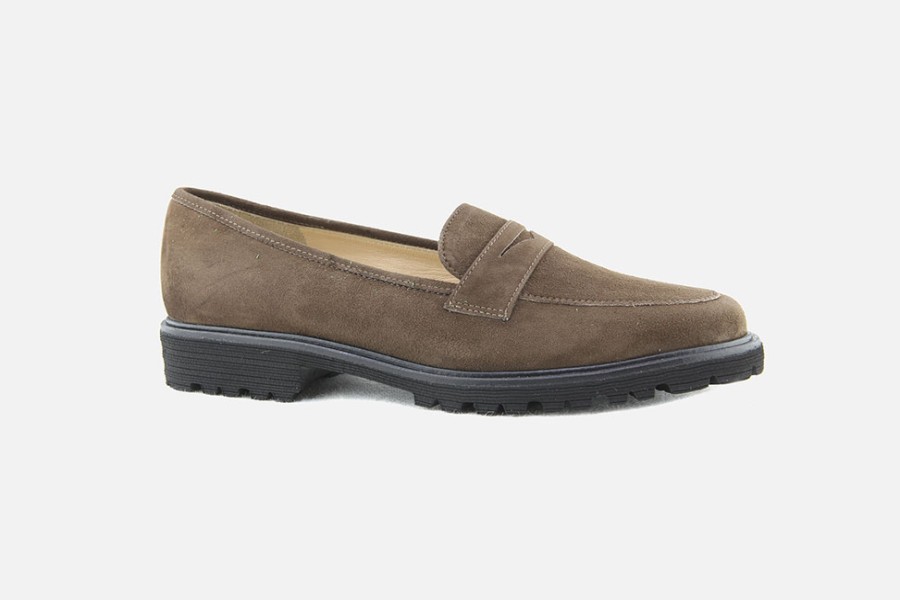 Women Brunate | Brunate - Balade Daim Noisette Loafers On Labotte