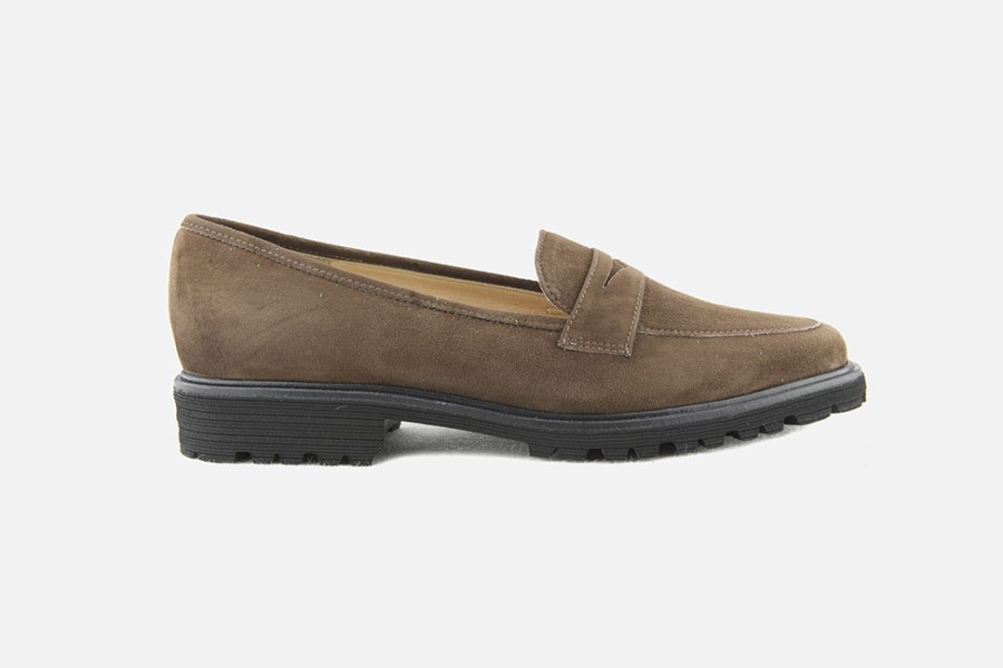 Women Brunate | Brunate - Balade Daim Noisette Loafers On Labotte