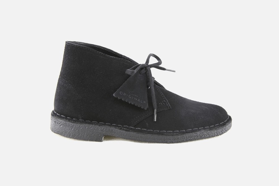 Women Clarks | Clarks - Desert Boot Black Suede W Lace-Up Boots On Labotte