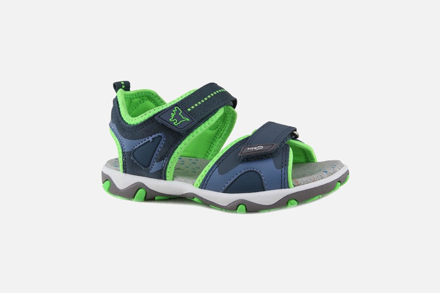 Boys Superfit | Superfit - Kevin Bleu Et Vert Sandals On Labotte