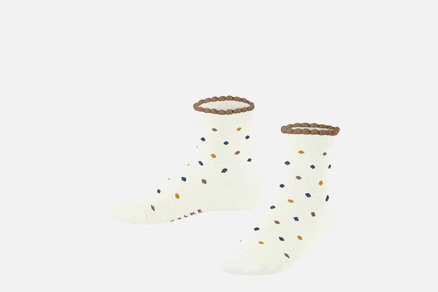 Girls Falke | Falke - Petits Pois Craie Multi Ankle High On Labotte