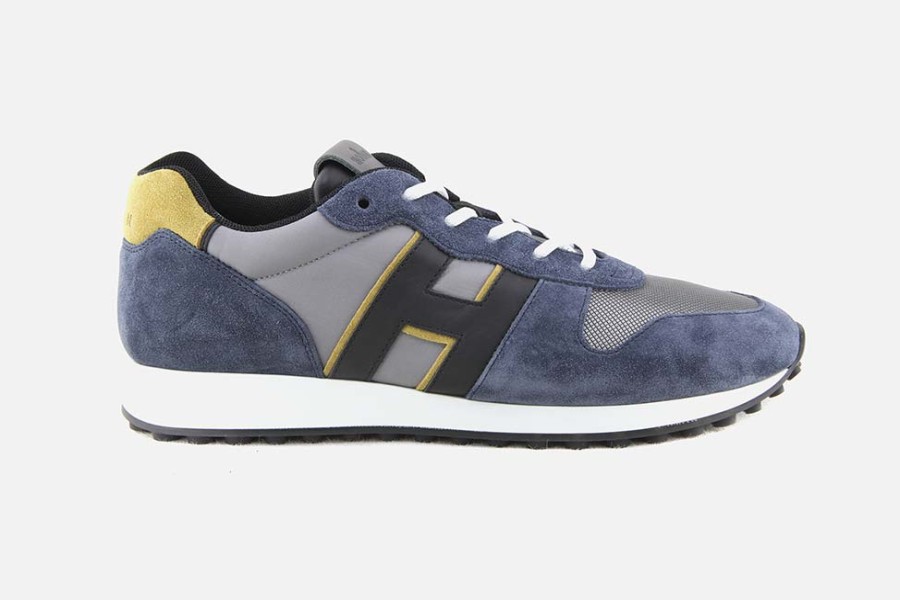Men Hogan | Hogan - Hogan H383 Blue Storm Ocra Sneakers On Labotte
