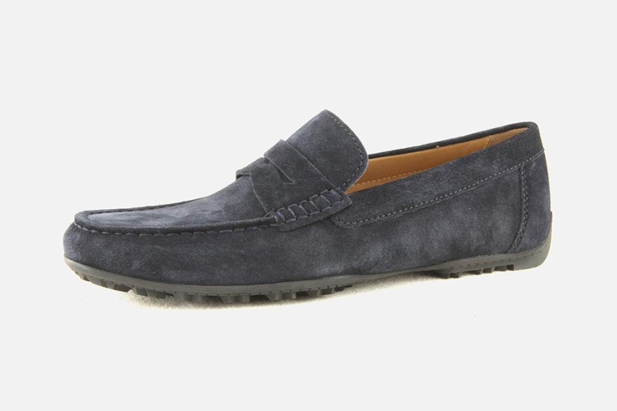 Men Geox | Geox - Kosmopolis Navy Man Loafers On Labotte