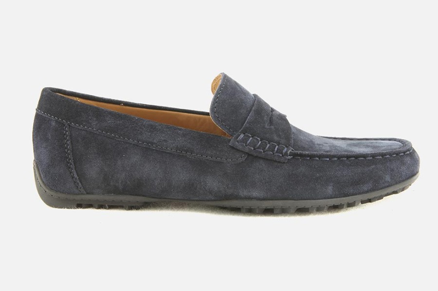 Men Geox | Geox - Kosmopolis Navy Man Loafers On Labotte