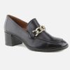 Women Paul Green | Paul Green - Perrine Lisse Noir Loafers On Labotte