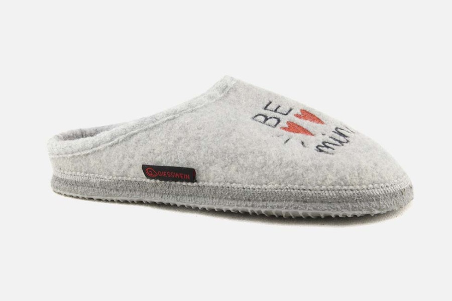 Women Giesswein | Giesswein - Be Mine Light Grey Low Slippers On Labotte