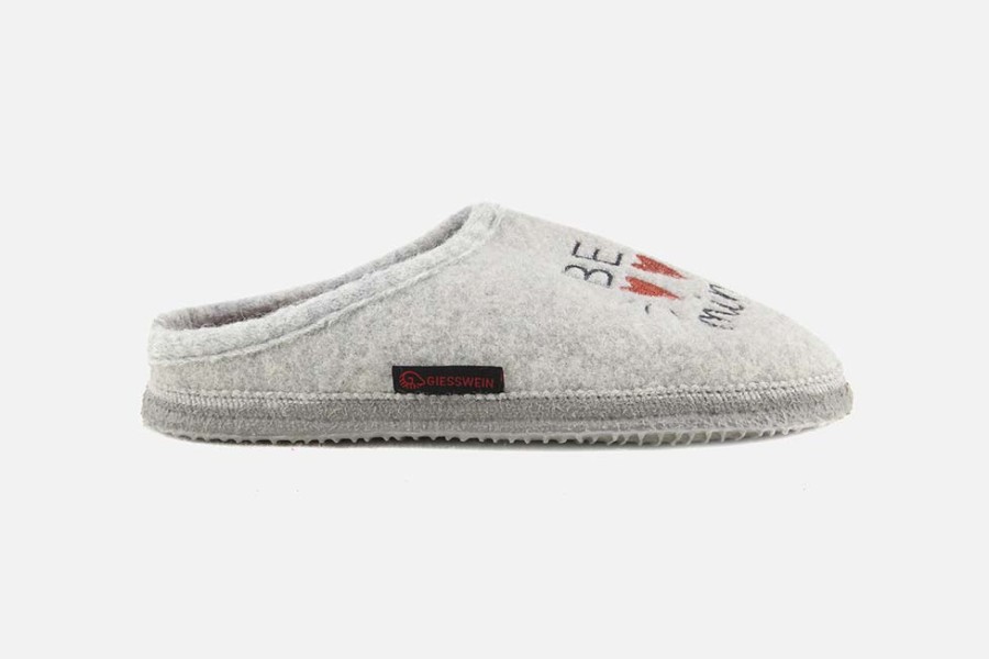 Women Giesswein | Giesswein - Be Mine Light Grey Low Slippers On Labotte