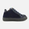 Girls Romagnoli | Romagnoli - Noemy Pois Gris Bleu Lace-Up Boots On Labotte