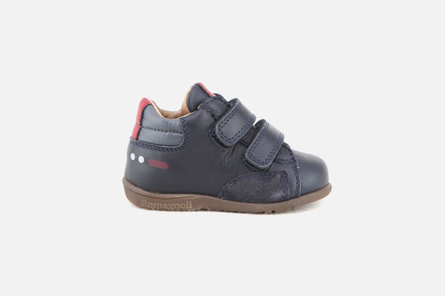 Boys Romagnoli | Romagnoli - Mimile Bleu Velcro Shoes On Labotte