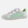 Girls Pom d'Api | Pom D'Api - Top Lo Easy Blanc Vert Velcro Shoes On Labotte