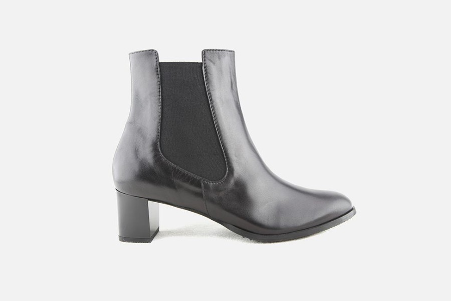 Women Brunate | Brunate - Basilic Lisse Noir Ankle Boots On Labotte
