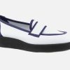 Women Arche | Arche - Comael Blanc Et Bleu Loafers On Labotte