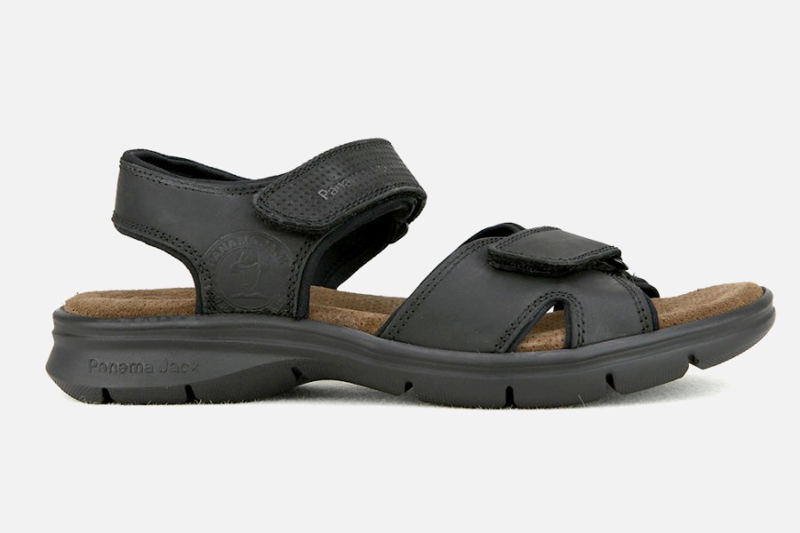 Men Panama Jack | Panama Jack - Sanderson Black Sandals On Labotte