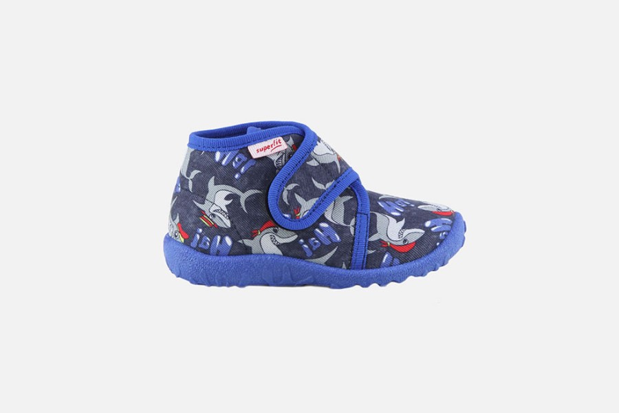 Boys Superfit | Superfit - Kiki Shark High Slippers On Labotte