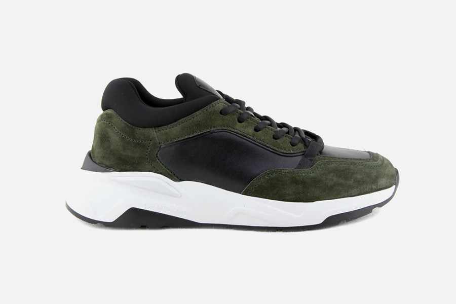 Men Fabi | Fabi - Fabi 55 Kaki Black Sneakers On Labotte