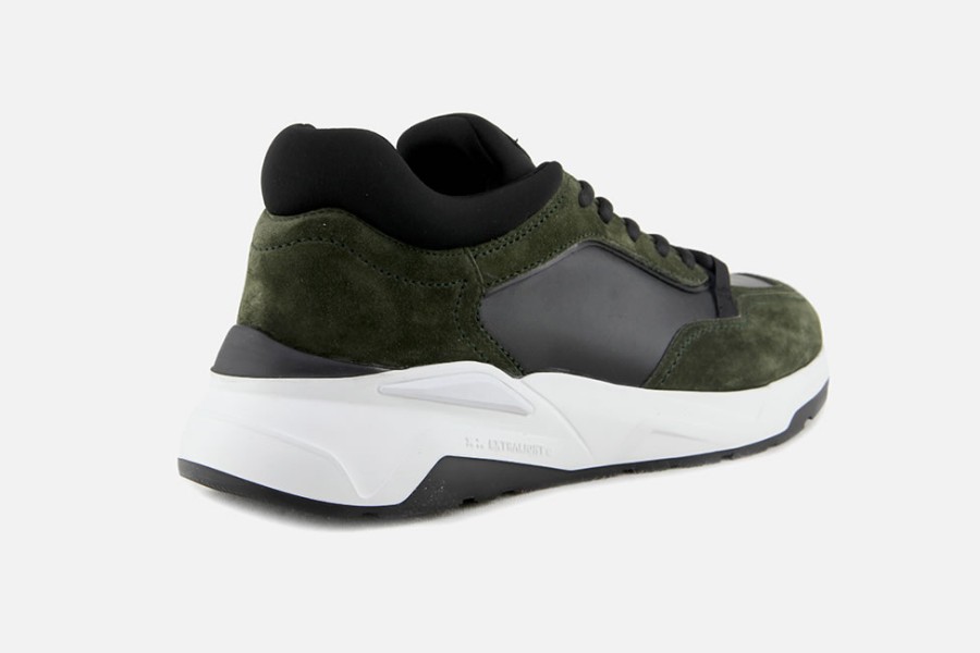 Men Fabi | Fabi - Fabi 55 Kaki Black Sneakers On Labotte