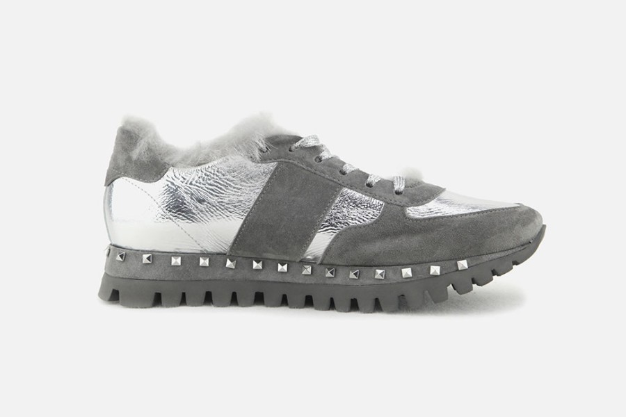 Women Kennel & Schmenger | Kennel & Schmenger - Smash Grey Silver Sneakers On Labotte