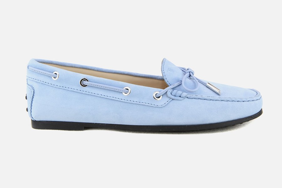 Women Tod's | Tod'S - Mocassino City Sky Blue Loafers On Labotte