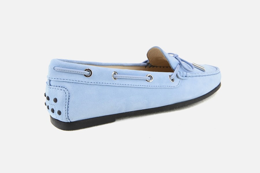 Women Tod's | Tod'S - Mocassino City Sky Blue Loafers On Labotte