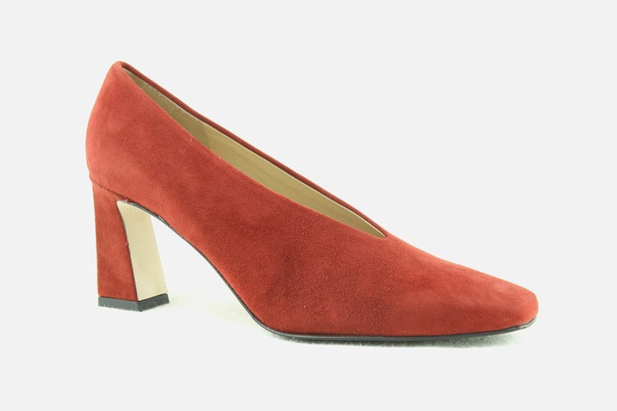 Women Brunate | Brunate - Bagatelle Daim Brique Pumps On Labotte