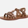 Girls Pom d'Api | Pom D'Api - Plagette Multi Daisy Camel Sandals On Labotte